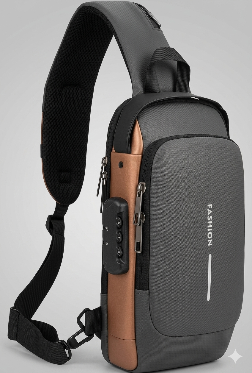 Anti-Theft Sling Bag With A USB Charging Cable