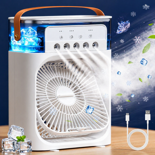 NOVA Portable Air Cooler Fan with 7-Color Light – Personal AC Fan