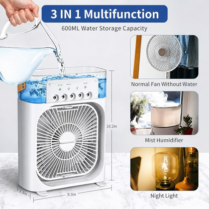 NOVA Portable Air Cooler Fan with 7-Color Light – Personal AC Fan