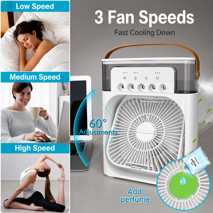 NOVA Portable Air Cooler Fan with 7-Color Light – Personal AC Fan